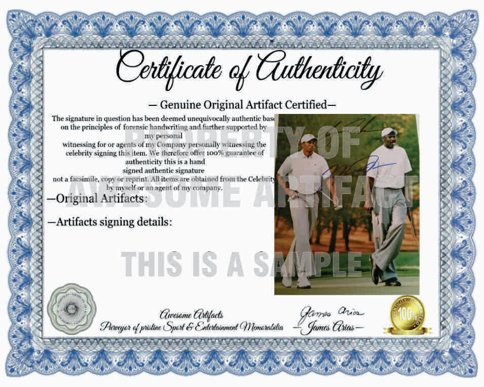 Michael Jordan and Tiger Woods 8 x 10 photo signed with proof
