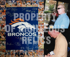 2014 AFC Champion Denver Broncos Peyton Manning, John Elway, Von Miller team signed 16 x 20 photo with proof