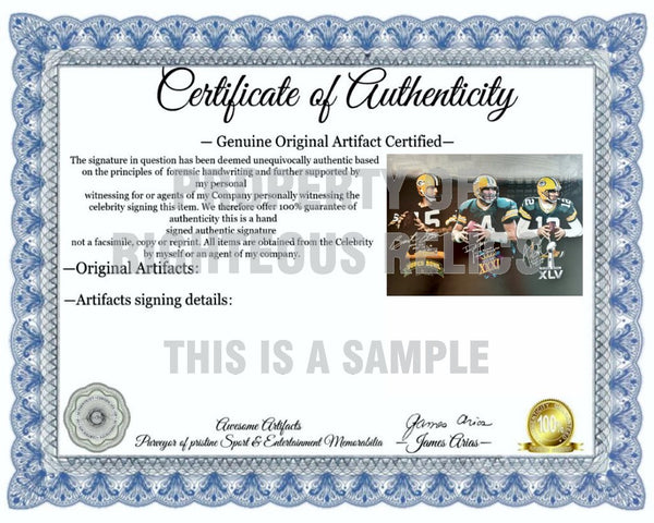 Bart starr and aaron rodgers signature green bay packers go to