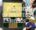 Load image into Gallery viewer, Arnold Palmer and Jack Nicklaus framed 32x26, and signed Masters Golf pin flag signed with proof
