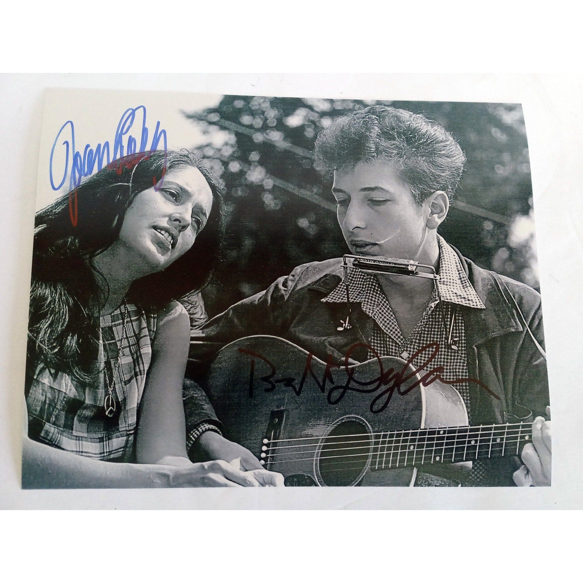 Joan Baez and Bob Dylan 8 x 10 signed photo with proof