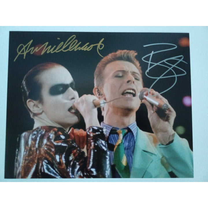 Annie Lennox and David Bowie 8 by 10 signed photo with proof