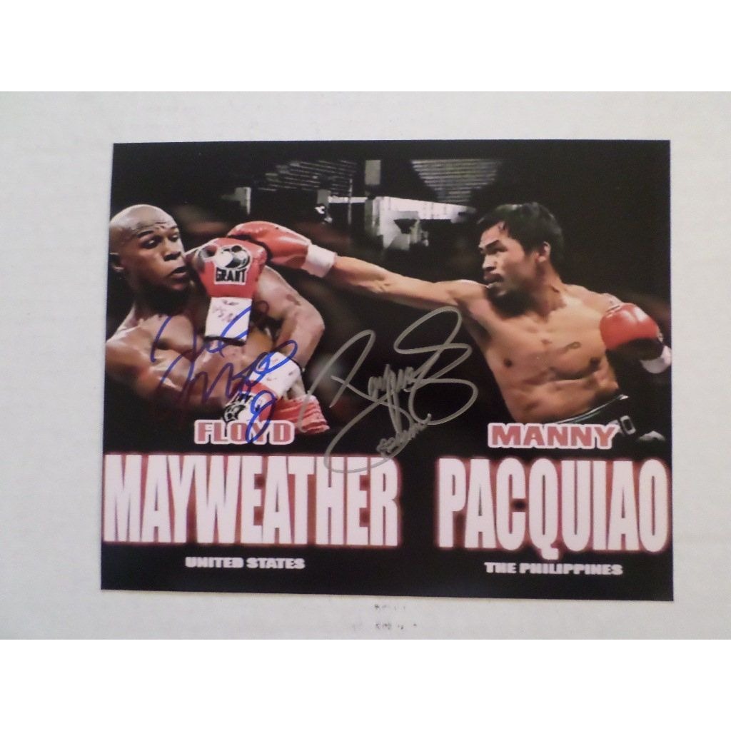 Floyd Mayweather Jr and Manny Pacquiao 8x10 signed photo