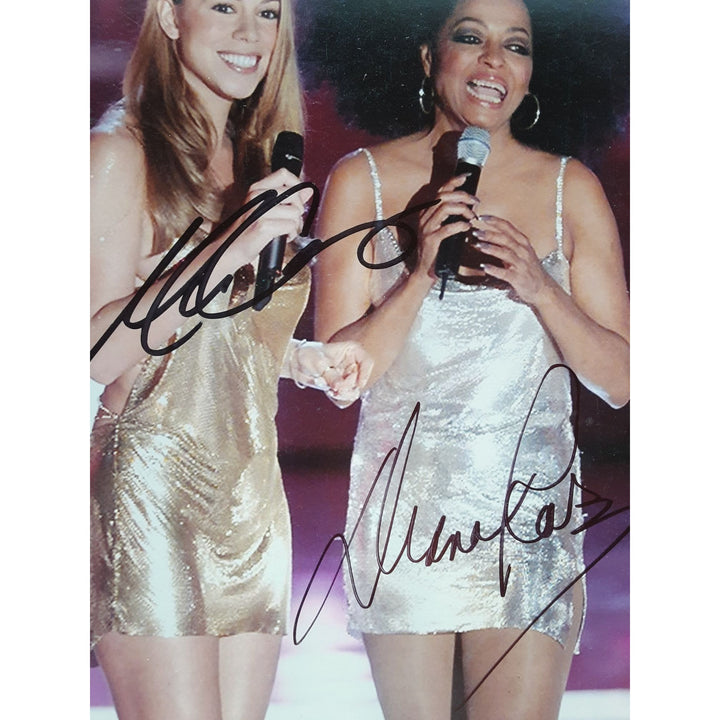 Diana Ross and Mariah Carey 8 x 10 signed photo