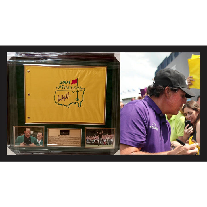 Phil Mickelson 2004 Masters Flag signed with proof - Awesome Artifacts 