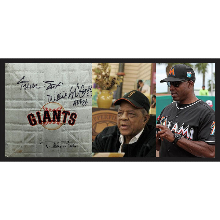 Willie Mays Willie McCovey Barry Bonds San Francisco Giants mini base signed - Awesome Artifacts 