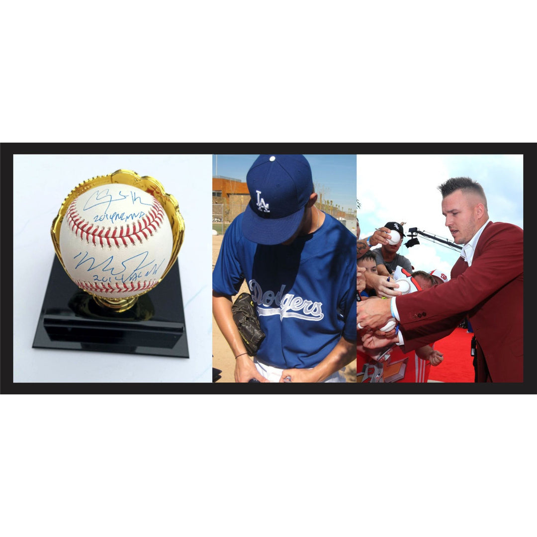 Mike Trout Clayton Kershaw sign and inscribed MLB baseball with proof - Awesome Artifacts 