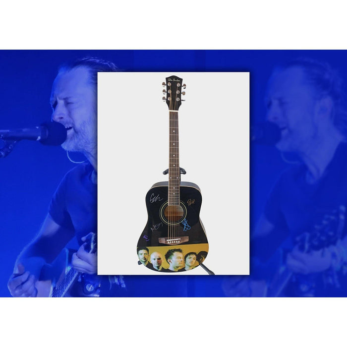 Thome Yorke Radiohead full size acoustic guitar one-of-a-kind signed with proof