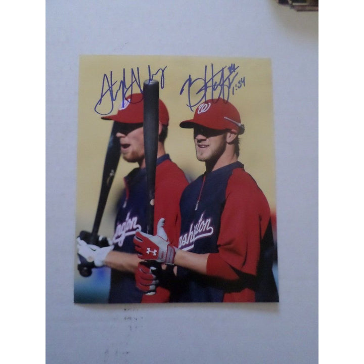 Bryce Harper and Stephen Strasburg 8 x 10 signed photo