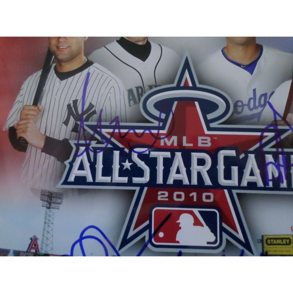 Albert Pujols Ichiro Suzuki Derek Jeter 8X10 ALL STAR GAME 2010 sided photo