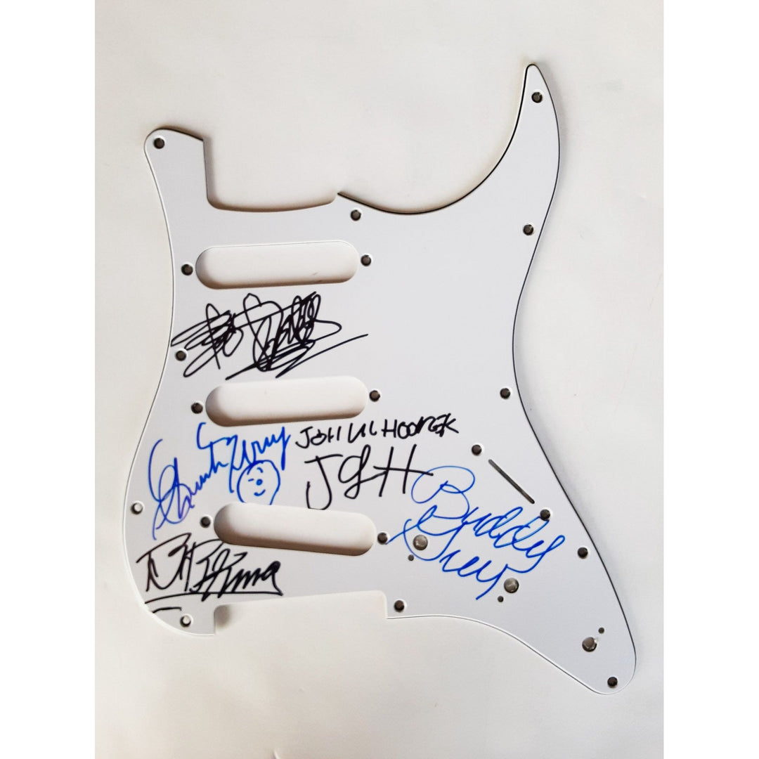 B.B. King, Chuck Berry, John Lee Hooker, Buddy Guy, Bo Diddley guitar pickguard signed with proof