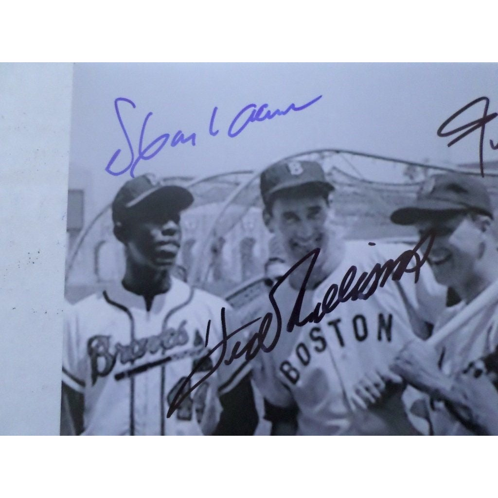 Ted Williams Stan Musial Willie Mays and Hank Aaron 8X10 signed photo - Awesome Artifacts 