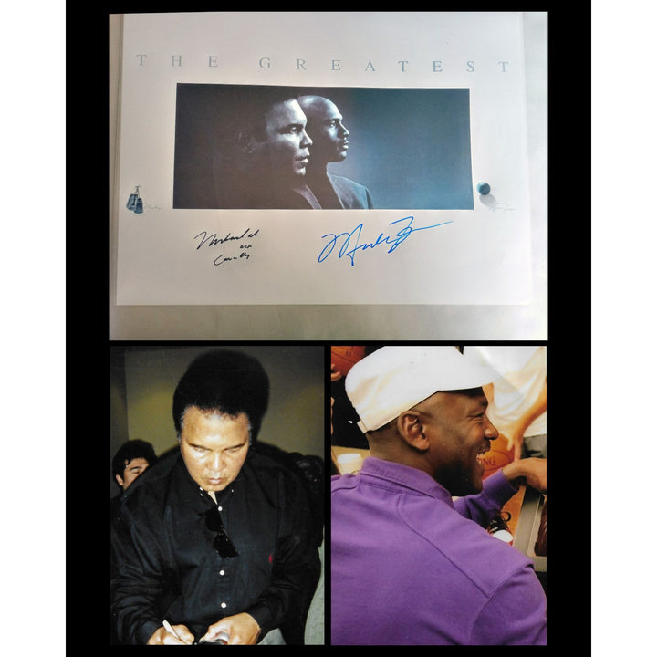 Michael Jordan and Muhammad Ali AKA Cassius Clay 16 by 20 signed with proof