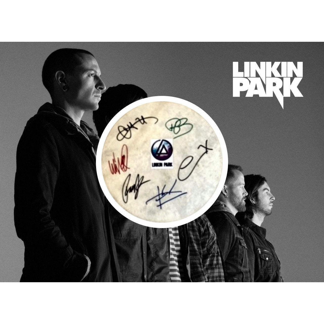 Linkin Park Chester Bennington tambourine signed with proof