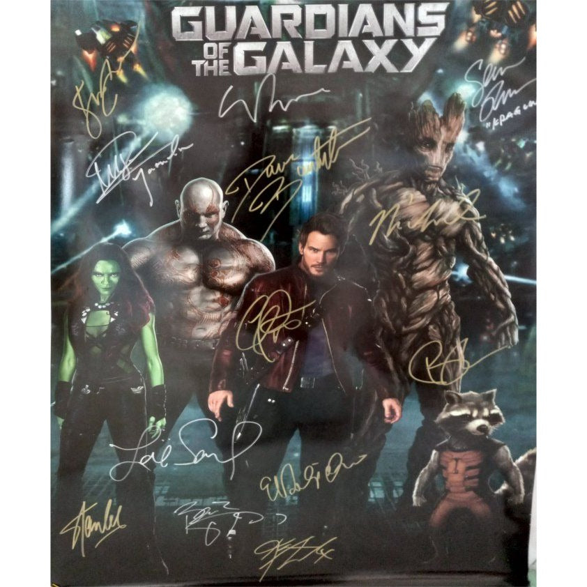 Guardians of the Galaxy 36x24 Vin Diesel Bradley Cooper Chris Pratt Stan Lee cast signed with proof