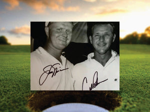 Arnold Palmer & Jack Nicklaus 8 x 10 black and white signed photo with proof