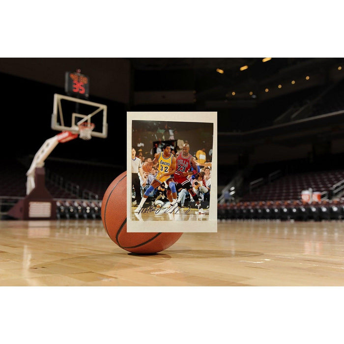 Michael Jordan and Magic Johnson 8 x 10 signed photo with proof