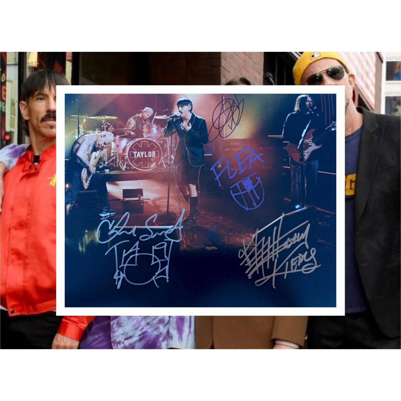Red Hot Chili Peppers Anthony Kiedis flea Chad Smith 8x10 photo signed with proof
