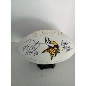 Bud Grant, Fran Tarkenton, Minnesota Vikings signed football with proof