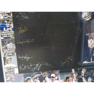 Super Bowl NFL Bart Starr, Joe Namath, Len Dawson 29 Super Bowl winning quarterbacks signed poster with proof