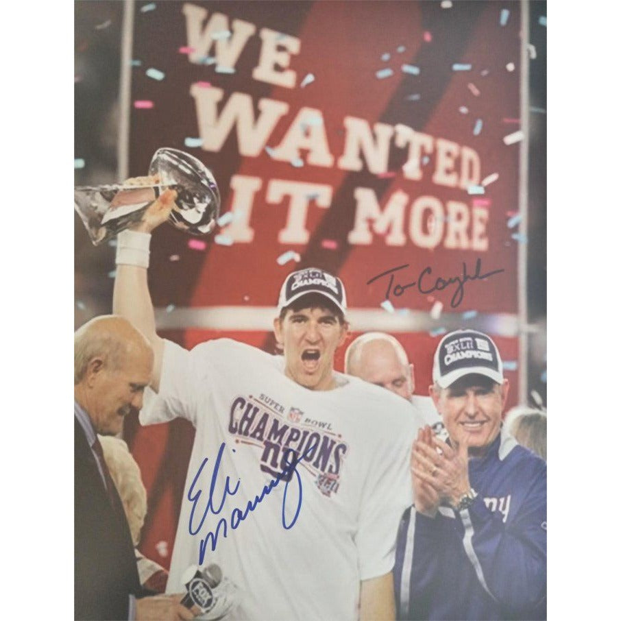 Eli Manning and Tom Coughlin New York Giants 11 x 14 photo signed