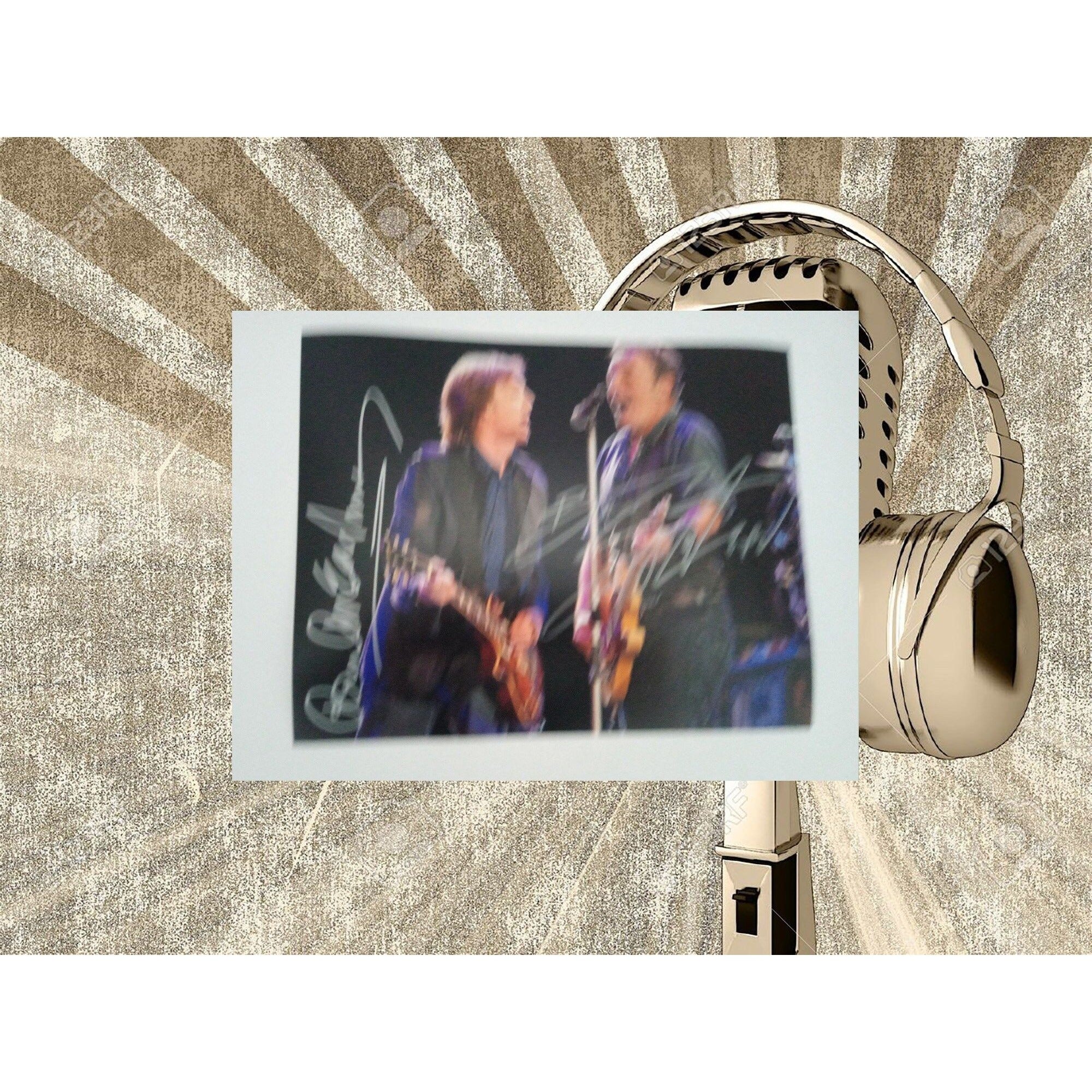 Paul McCartney and Bruce Springsteen 8 x 10 photo signed with proof