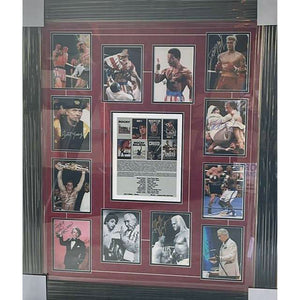 Sylvester Stallone, Burgess Meredith, Carl Weathers, Rocky signed and framed with proof