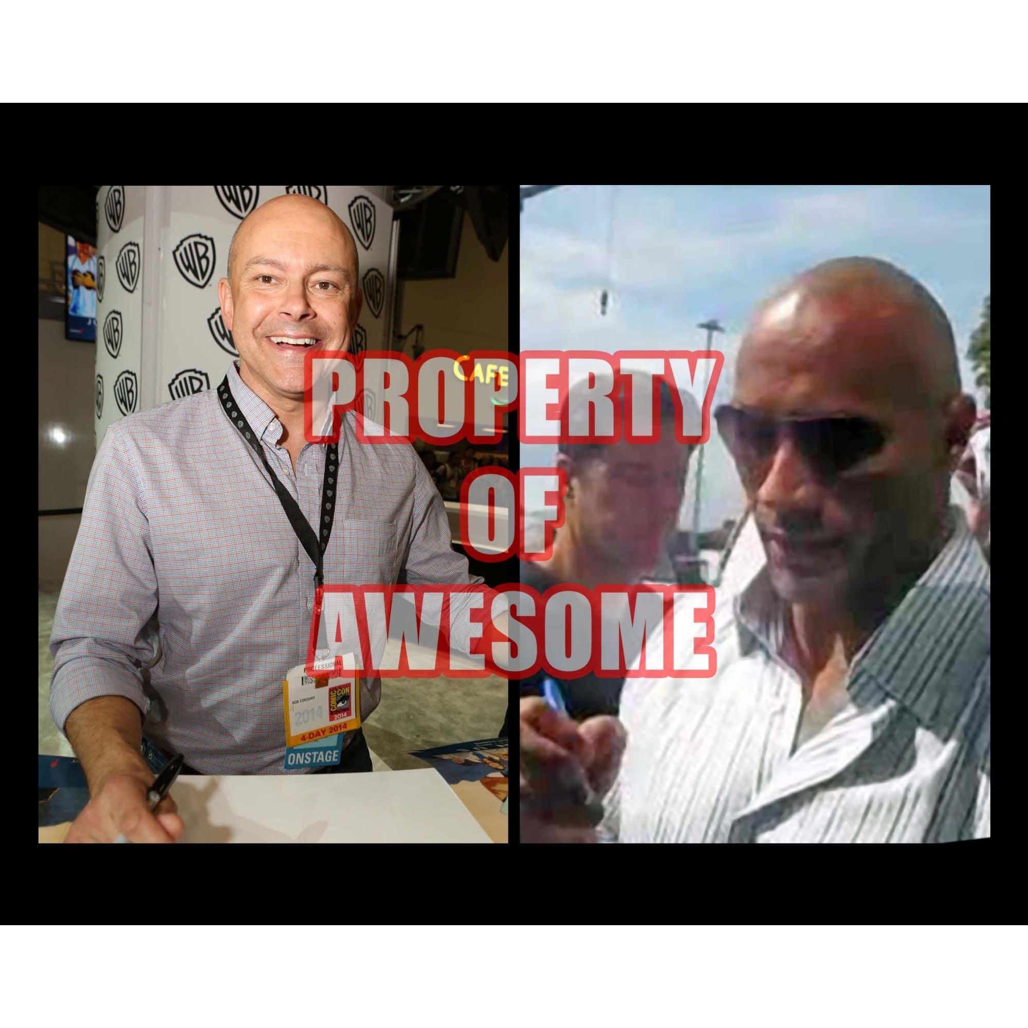 Dwayne "The Rock" Johnson, Rob Corddry 'Ballers' 8 x 10 signed with proof