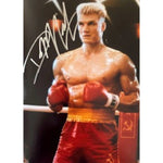 Load image into Gallery viewer, Dolph Lundgren Drago Rocky 5 x 7 photo sign with proof
