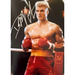 Dolph Lundgren Drago Rocky 5 x 7 photo sign with proof