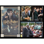 Load image into Gallery viewer, Harry Potter Daniel Radcliffe Emma Watson Rupert Grint original wood wand signed and framed with proof 34x22
