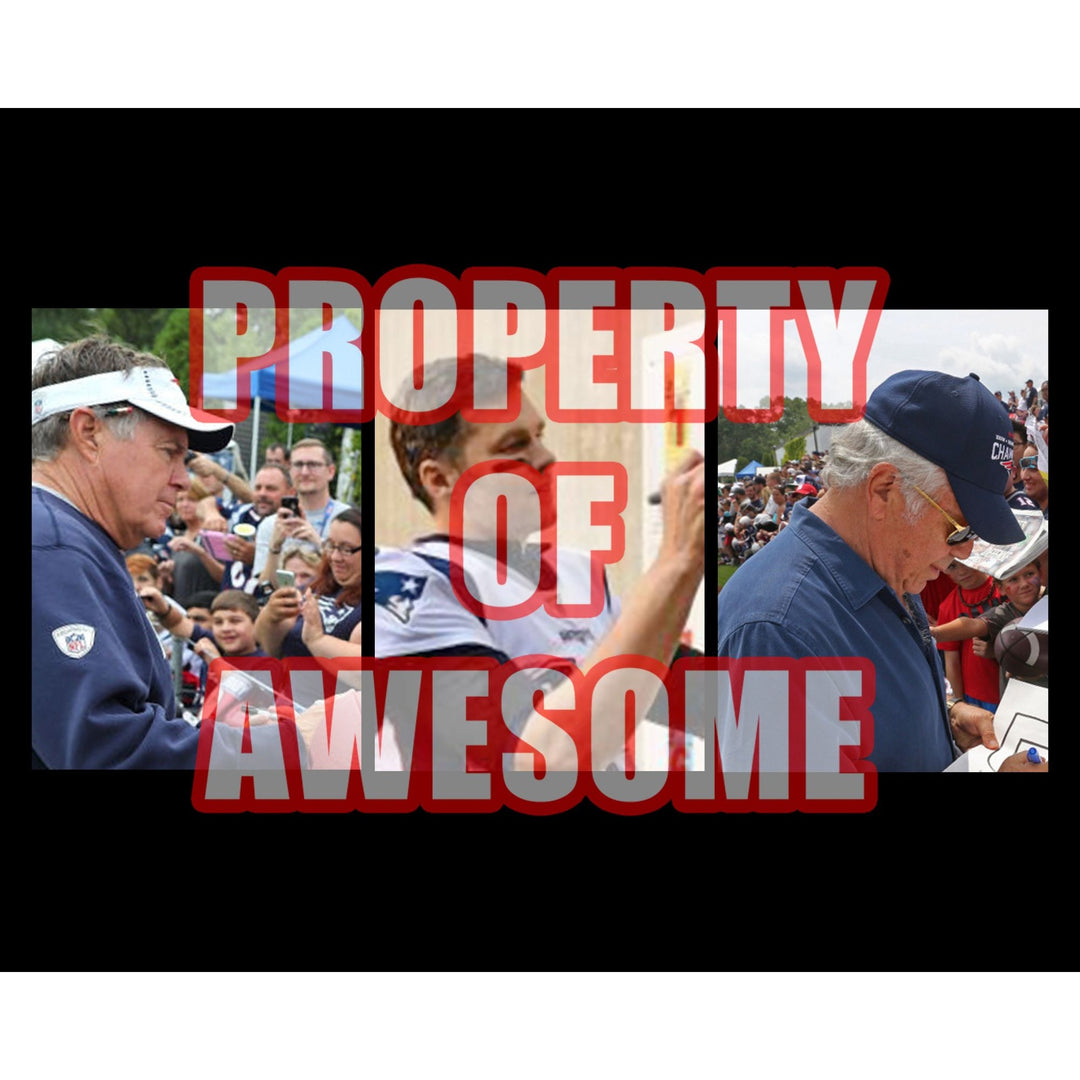 Robert Kraft, Tom Brady, Bill Belichick 8 x 10 signed photo with proof - Awesome Artifacts 