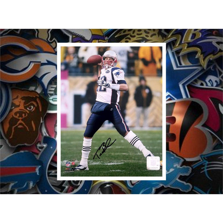 Tom Brady g o a t eight by 10 photo sign with proof