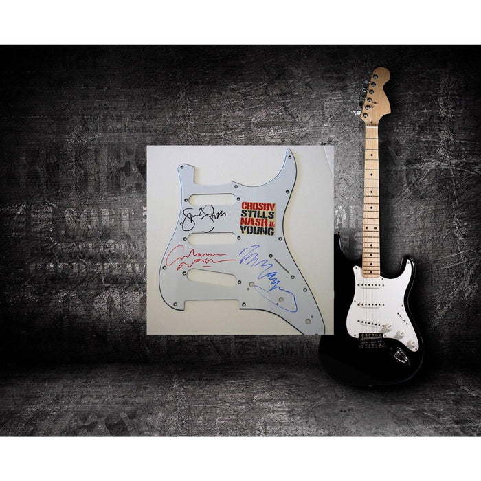 Neil Young CSNY signed guitar pickguard with proof
