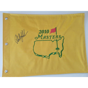 Phil Mickelson 2010 Masters flag signed with proof
