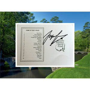 Sergio Garcia Masters scorecard signed with proof
