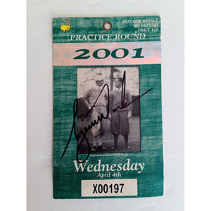 Tiger Woods 2001 Masters Golf ticket signed with proof