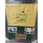 Load image into Gallery viewer, Arnold Palmer and Jack Nicklaus framed 32x26, and signed Masters Golf pin flag signed with proof
