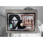 Load image into Gallery viewer, Jim Morrison, Ray Manzarek, Robby Krieger, John Densmore, The Doors signed and framed 22x34LP &amp; original ticket
