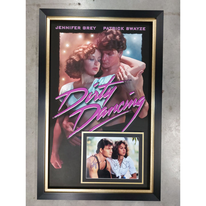 Dirty Dancing Patrick Swayze and Jennifer Gray 8x10 photo signed and framed 22x34 with proof