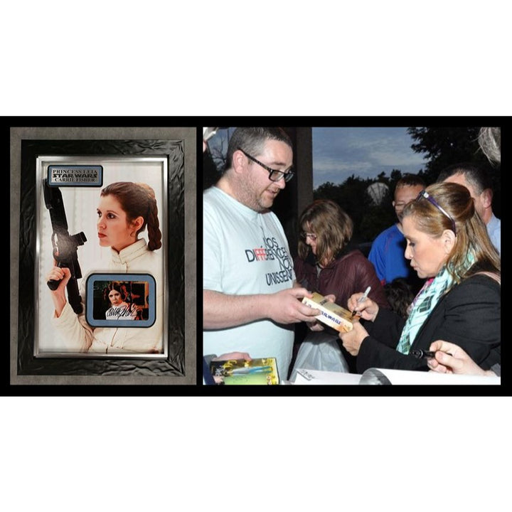 Star Wars Princess Leia Carrie Fisher signed and framed with proof 18x24 - Awesome Artifacts 