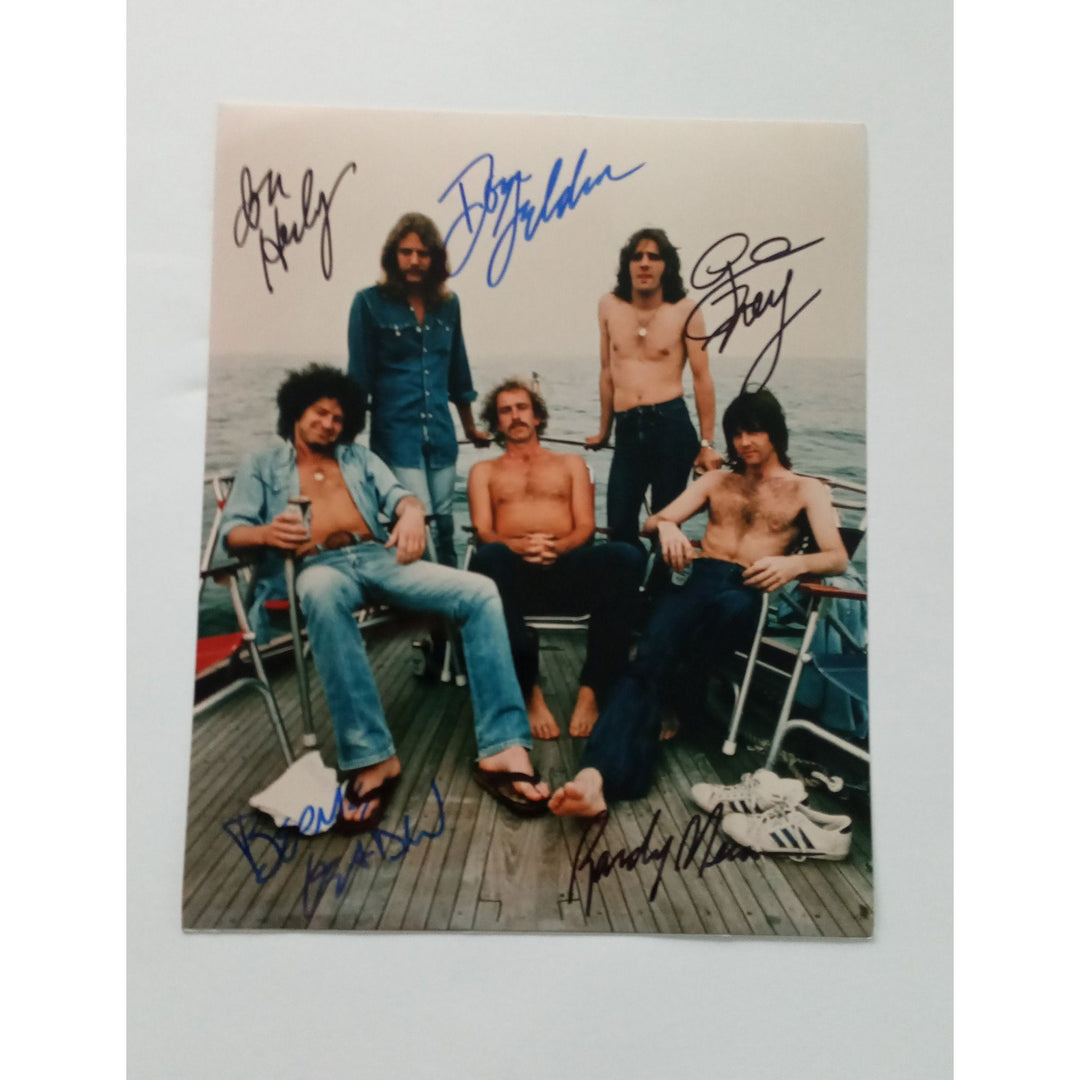 Don Henley, Glenn Frey, Joe Walsh, Don Felder 8 by 10 signed photo with proof