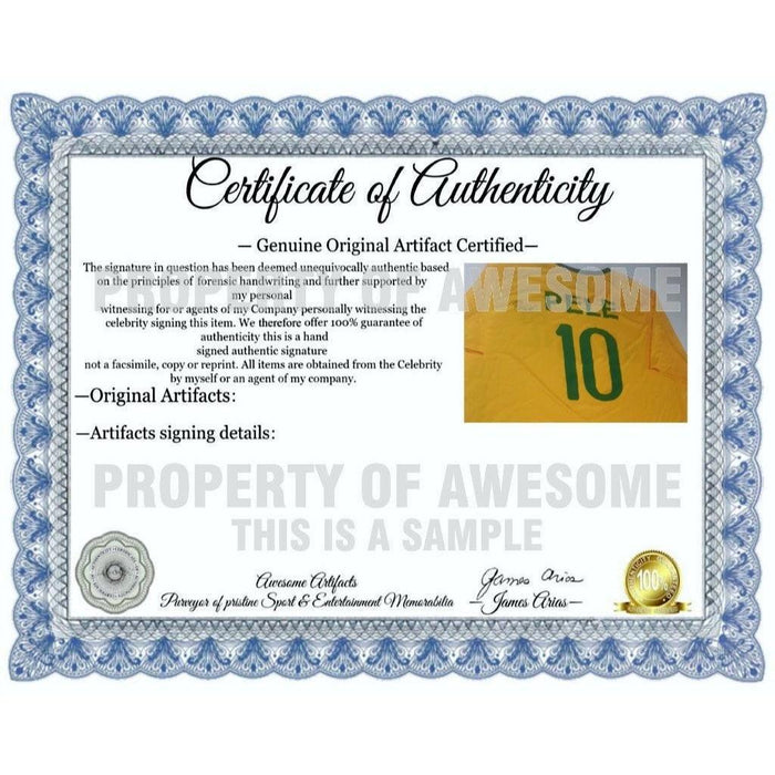 Certificate of Authenticity for Pelé Edson Arantes do Nascimento Brazil jersey signed with proof
