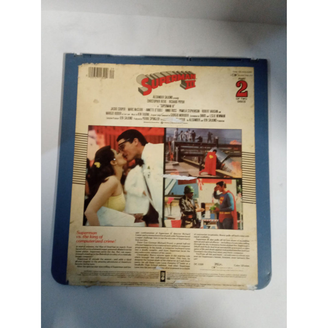 Superman 3 Christopher Reeve Richard Pryor cast signed video disc - Awesome Artifacts 