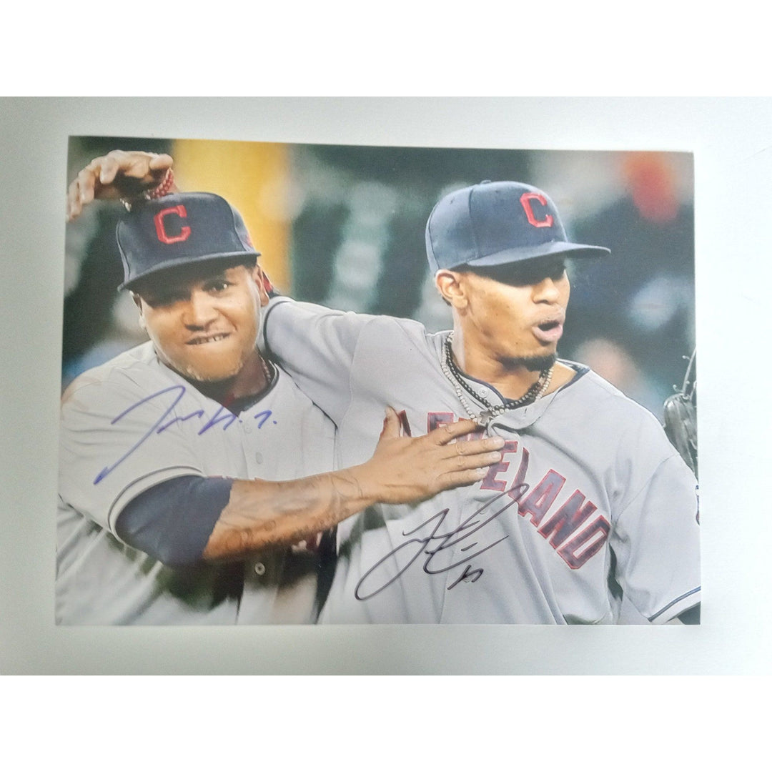 Francisco Lindor and Jose Ramirez signed 8 x 10 photo with proof