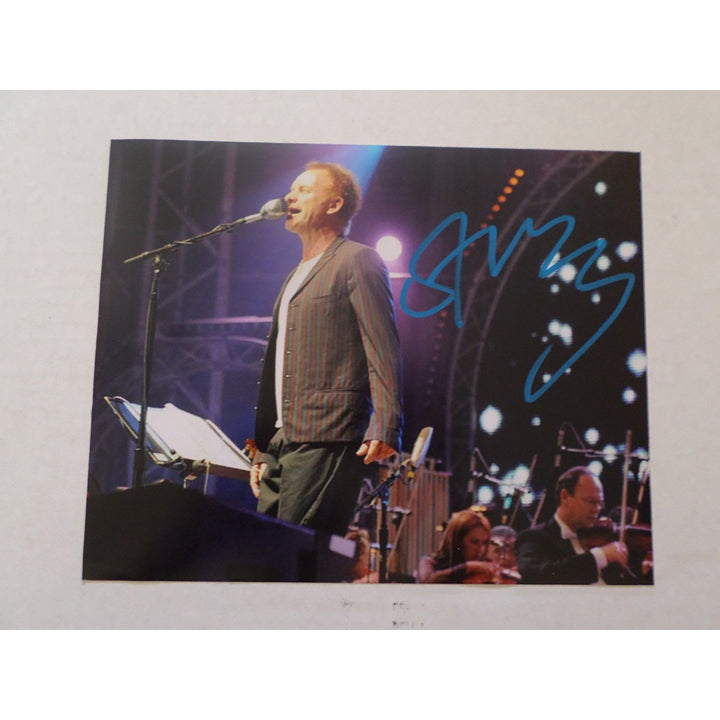 Gordon Sumner, Sting 8 by 10 signed photo with proof