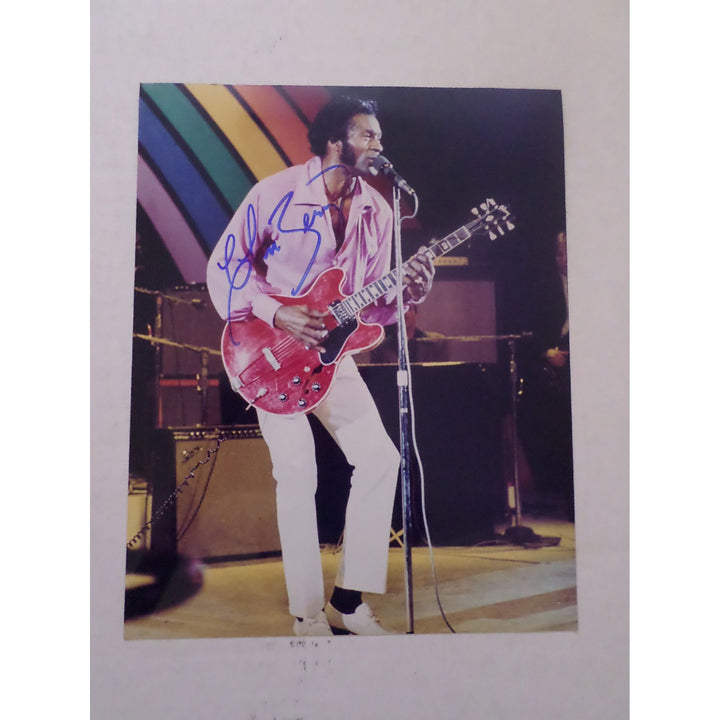 Chuck Berry 8 by 10 signed photo with proof