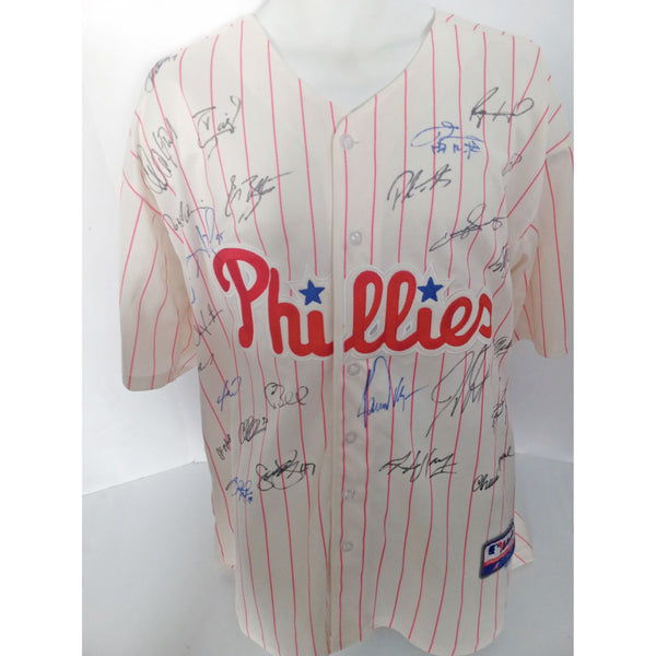 2008 Phillies World Series Champions Team Signed, Inscribed Replica Jersey  (#22/36) With (16) Signatures - Featuring Jimmy Rollins, Cole Hamels - MLB  Authenticated on Goldin Auctions