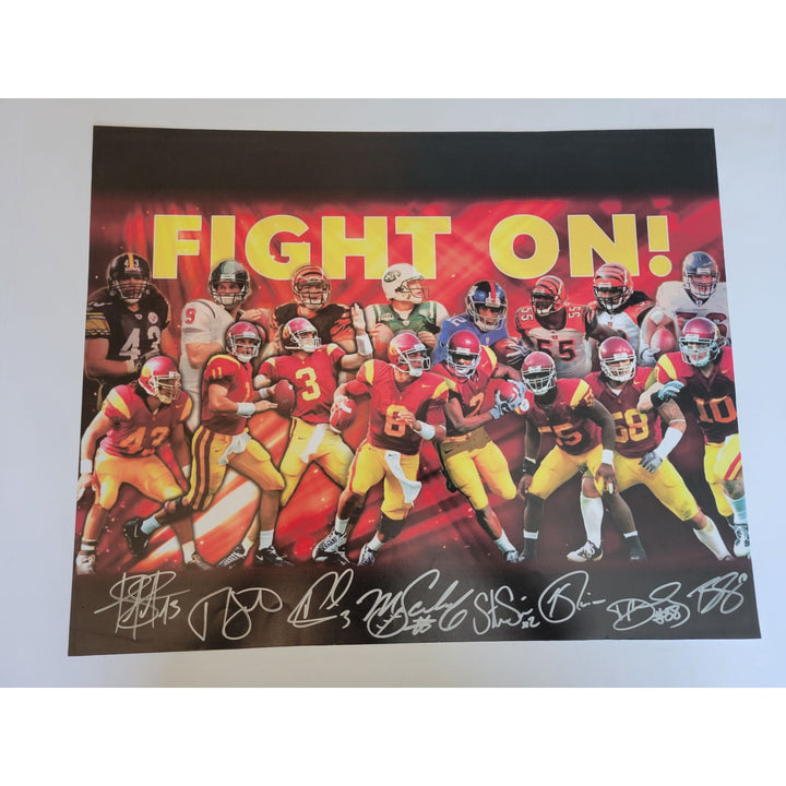 USC Trojans Troy Polamalu Matt Leinart Carson Palmer Mark Sanchez Steve Smith 16 x 20 photo signed - Awesome Artifacts 