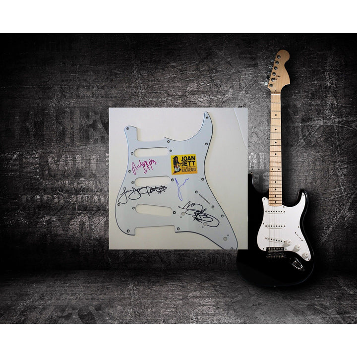 Joan Jett and the Blackhearts guitar pickguard signed